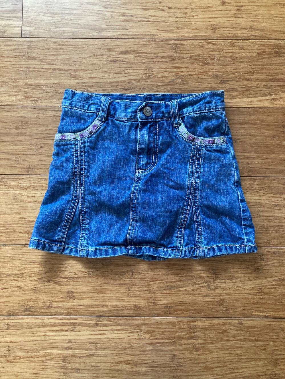 Gymboree Denim Mini Skirt With Built In Shorts, Size 6
